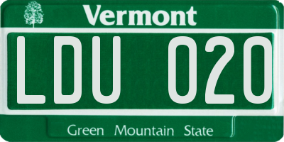 VT license plate LDU020