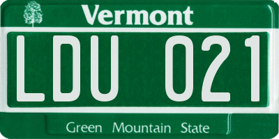 VT license plate LDU021