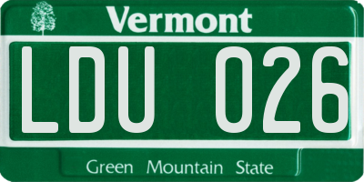 VT license plate LDU026