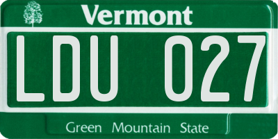 VT license plate LDU027