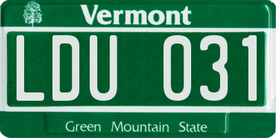 VT license plate LDU031