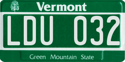VT license plate LDU032