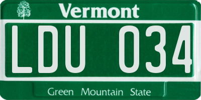 VT license plate LDU034