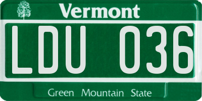 VT license plate LDU036
