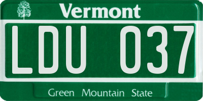 VT license plate LDU037