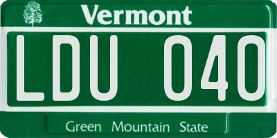 VT license plate LDU040