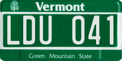 VT license plate LDU041