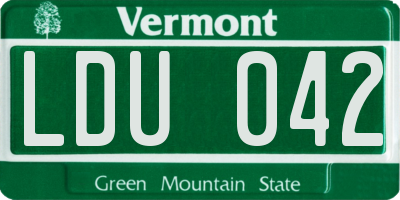 VT license plate LDU042