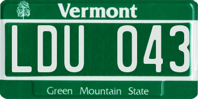 VT license plate LDU043