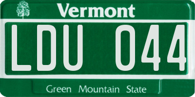 VT license plate LDU044