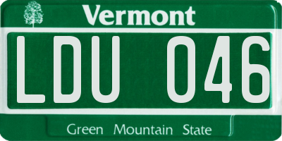 VT license plate LDU046