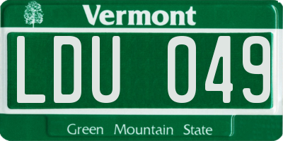 VT license plate LDU049
