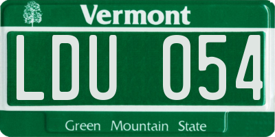VT license plate LDU054