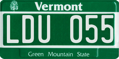 VT license plate LDU055