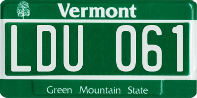VT license plate LDU061