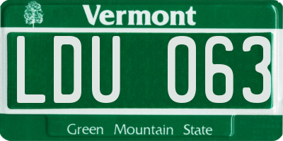 VT license plate LDU063