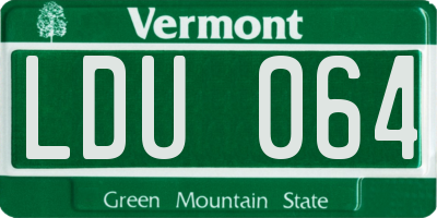 VT license plate LDU064