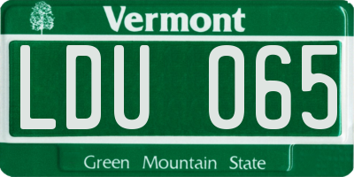 VT license plate LDU065