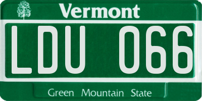 VT license plate LDU066