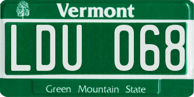 VT license plate LDU068