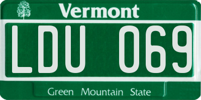 VT license plate LDU069