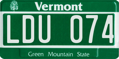 VT license plate LDU074