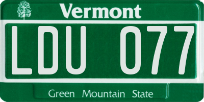 VT license plate LDU077