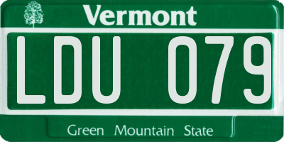VT license plate LDU079
