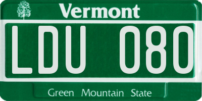 VT license plate LDU080
