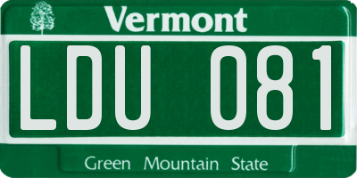 VT license plate LDU081