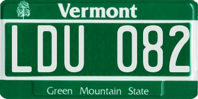 VT license plate LDU082