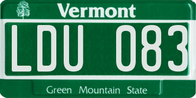 VT license plate LDU083