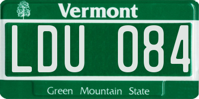 VT license plate LDU084