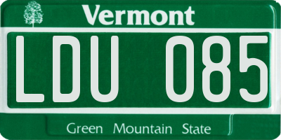 VT license plate LDU085