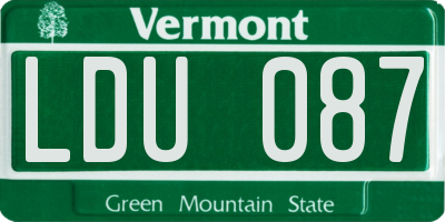 VT license plate LDU087