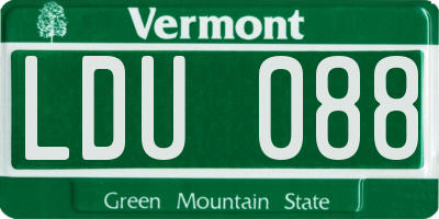 VT license plate LDU088