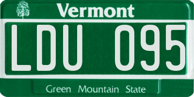 VT license plate LDU095
