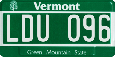 VT license plate LDU096