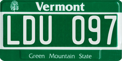 VT license plate LDU097