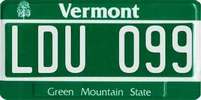 VT license plate LDU099