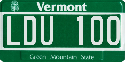 VT license plate LDU100