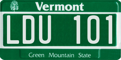 VT license plate LDU101