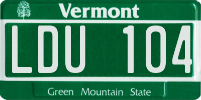 VT license plate LDU104