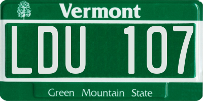 VT license plate LDU107