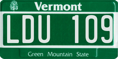 VT license plate LDU109