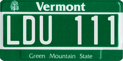 VT license plate LDU111
