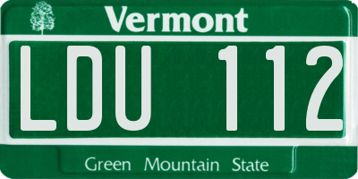 VT license plate LDU112