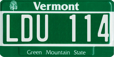 VT license plate LDU114
