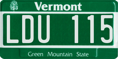 VT license plate LDU115