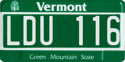 VT license plate LDU116